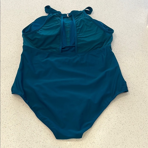 Tempt Me Teal One-Piece Swimsuit With Sheer Back Size 18W NWT - Picture 8 of 11